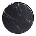 bali & pari Aponi Marbled Resin End Table - Sculptural Side Table with Round Top and Pedestal Base,  Modern Contemporary Statement Furniture, Black