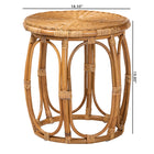 bali & pari Jayana Natural Rattan Round End Table - Handwoven Wicker Accent Table with Open Frame Base, Lightweight Coastal Boho Side Table for Living Room or Patio