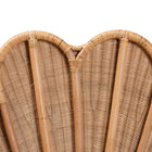 bali & pari Callias Natural Rattan Scalloped Headboard with Sunburst Weave – Coastal Boho Wicker Bed Backdrop for Bedroom Decor, Queen