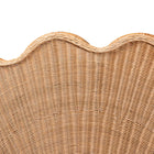 bali & pari Callias Natural Rattan Scalloped Headboard with Sunburst Weave – Coastal Boho Wicker Bed Backdrop for Bedroom Decor, Queen