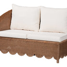 bali & pari Detta Natural Rattan 4-Piece Sectional Set - Handwoven Wicker Corner Lounge Seating with Scalloped Skirt Base and Rolled Arms, Boho Coastal Style for Sunroom or Living Room