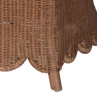 bali & pari Detta Natural Rattan 4-Piece Sectional Set - Handwoven Wicker Corner Lounge Seating with Scalloped Skirt Base and Rolled Arms, Boho Coastal Style for Sunroom or Living Room