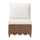 bali & pari Detta Natural Rattan Accent Chair - Handwoven Wicker Lounge Chair with Rolled Back and Scalloped Skirt Base, Boho Coastal Style for Sunroom or Sitting Area
