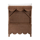 bali & pari Detta Natural Rattan Accent Chair - Handwoven Wicker Lounge Chair with Rolled Back and Scalloped Skirt Base, Boho Coastal Style for Sunroom or Sitting Area