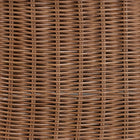 bali & pari Detta Natural Rattan Footstool with Cushion - Handwoven Wicker Ottoman with Scalloped Skirt Base for Coastal Lounge or Sunroom Seating