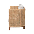 bali & pari Edda Natural Rattan Sofa with Upholstered Cushions - Coastal Style 3-Seater Couch for Living Room or Sunroom