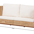 bali & pari Edda Natural Rattan Sofa with Upholstered Cushions - Coastal Style 3-Seater Couch for Living Room or Sunroom