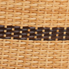 bali & pari Elma Rattan Dining Chair with Cushion - Barrel-Back Accent Chair with Synthetic Woven and Natural Rattan Frame, Boho Coastal Style Seating for Dining or Living Room