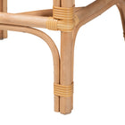 bali & pari Elma Rattan Counter Stool with Cushion - Barrel-Back Counter Chair with Synthetic Woven and Natural Rattan Frame, Boho Coastal Style Seating for Kitchen or Lounge