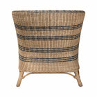 bali & pari Elda Natural Rattan Accent Chair - Wicker Barrel-Back Chair with Two-Tone Woven Stripes and Cushion, Coastal Boho Style Seating for  Living Room or Sunroom