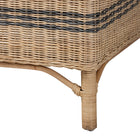 bali & pari Elda Natural Rattan Accent Chair - Wicker Barrel-Back Chair with Two-Tone Woven Stripes and Cushion, Coastal Boho Style Seating for  Living Room or Sunroom