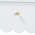 Baxton Studio Roni Writing Desk with Drawers - Modern Cottage Style Desk with Scalloped Detailing for Home Office or Vanity, White
