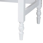 Baxton Studio Roni Writing Desk with Drawers - Modern Cottage Style Desk with Scalloped Detailing for Home Office or Vanity, White