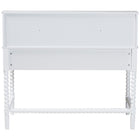 Baxton Studio Archwood Writing Desk with Hutch - 3-Drawer Wood Desk with Bobbin Design for Home Office or Bedroom Workspace, White