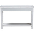 Baxton Studio Rafferty Distressed Console Table - Vintage-Inspired White Accent Table with Ornate Carved Apron and Lower Shelf, Classic Entryway or Sofa Table