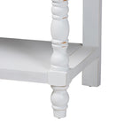 Baxton Studio Rafferty Distressed Console Table - Vintage-Inspired White Accent Table with Ornate Carved Apron and Lower Shelf, Classic Entryway or Sofa Table
