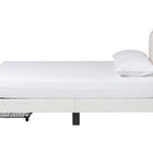 Baxton Studio Caradonna Cream Teddy-Bear Fabric Bed with Storage Drawers - Fully Upholstered Platform Bed with Scalloped Headboard, Queen