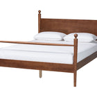 Baxton Studio Gianetta Wood Platform Bed - Traditional Poster Bed Frame with Panel Headboard and Low Profile Footboard, Classic Bedroom Furniture, Queen