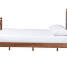 Baxton Studio Gianetta Wood Platform Bed - Traditional Poster Bed Frame with Panel Headboard and Low Profile Footboard, Classic Bedroom Furniture, Queen