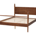 Baxton Studio Gianetta Wood Platform Bed - Traditional Poster Bed Frame with Panel Headboard and Low Profile Footboard, Classic Bedroom Furniture, Queen