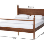 Baxton Studio Gianetta Wood Platform Bed - Traditional Poster Bed Frame with Panel Headboard and Low Profile Footboard, Classic Bedroom Furniture, Queen
