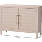 Baxton Studio Nira Faux Shagreen Storage Cabinet - Contemporary 2-Door Accent Sideboard with Sleek Metal Handles, for Entryway or Living Room