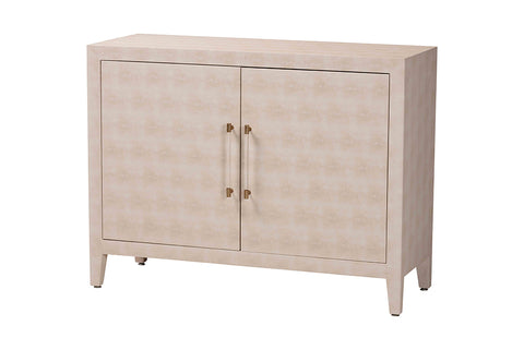 Baxton Studio Nira Faux Shagreen Storage Cabinet - Contemporary 2-Door Accent Sideboard with Sleek Metal Handles, for Entryway or Living Room