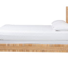 bali & pari Kalimantan Natural Rattan Bed - Coastal Boho Style Bed Frame with Woven Detailing, Queen