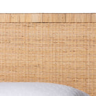 bali & pari Kalimantan Natural Rattan Bed - Coastal Boho Style Bed Frame with Woven Detailing, Queen