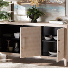 Baxton Studio Nira Faux Shagreen Sideboard  -  Contemporary 3-Door Buffet Storage Cabinet with Sleek Handles for Dining Room or Living Room