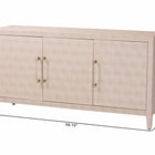 Baxton Studio Nira Faux Shagreen Sideboard  -  Contemporary 3-Door Buffet Storage Cabinet with Sleek Handles for Dining Room or Living Room