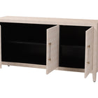 Baxton Studio Nira Faux Shagreen Sideboard  -  Contemporary 3-Door Buffet Storage Cabinet with Sleek Handles for Dining Room or Living Room