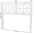 Baxton Studio Nansen Wood Headboard with Scalloped Frame - Geometric Cutout Decorative Panel for Bed Frame, Modern Coastal Bedroom Accent with Adjustable Height, Full, White