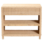 bali & pari Lanica Braided Natural Rattan Console Table with Drawers and Shelves - Coastal Style Storage Cabinet for Entryway, Living Room, or Bedroom, 35"
