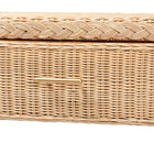 bali & pari Lanica Braided Natural Rattan Console Table with Drawers and Shelves - Coastal Style Storage Cabinet for Entryway, Living Room, or Bedroom, 35"