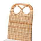 bali & pari Dyna Natural Rattan Dining Chair - Handwoven Wicker Side Chair with Removable Cushion and Loop Backrest, Boho Coastal Seating for Dining Room or Kitchen