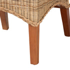 bali & pari Dyna Natural Rattan Dining Chair - Handwoven Wicker Side Chair with Removable Cushion and Loop Backrest, Boho Coastal Seating for Dining Room or Kitchen