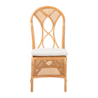 bali & pari Elsa Natural Rattan Dining Chair - Handcrafted Wicker Side Chair with Openwork Back and Woven Detailing, Coastal Boho Seating for Dining Room or Kitchen