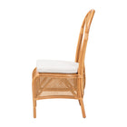 bali & pari Elsa Natural Rattan Dining Chair - Handcrafted Wicker Side Chair with Openwork Back and Woven Detailing, Coastal Boho Seating for Dining Room or Kitchen
