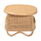 bali & pari Dyna Natural Rattan Coffee Table with Open Shelf - Handwoven Wicker Accent Table with Oval Tabletop and Braided Weavings, Coastal Boho Living Room Centerpiece