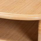 bali & pari Dyna Natural Rattan Coffee Table with Open Shelf - Handwoven Wicker Accent Table with Oval Tabletop and Braided Weavings, Coastal Boho Living Room Centerpiece