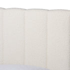 Baxton Studio Aerona Boucle Upholstered Canopy Bed - Four Poster Platform Bed with Channel-Tufted Headboard, Cream, Queen