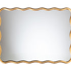 Baxton Studio Cassara Gold Scalloped Rectangular Wall Mirror - Stylish Curved Edge Decorative Wall Accent for Living Room, Bedroom, or Entryway