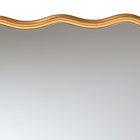 Baxton Studio Cassara Gold Scalloped Rectangular Wall Mirror - Stylish Curved Edge Decorative Wall Accent for Living Room, Bedroom, or Entryway