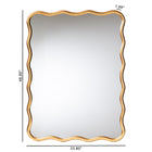 Baxton Studio Cassara Gold Scalloped Rectangular Wall Mirror - Stylish Curved Edge Decorative Wall Accent for Living Room, Bedroom, or Entryway