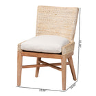 bali & pari Ridley Seagrass Dining Chair with Mahogany Wood Frame - Coastal Accent Chair with Woven Square Back and Cushioned Seat for Dining Room or Kitchen, Whitewash