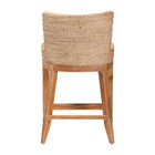 bali & pari Ridley Seagrass Counter Stool with Mahogany Wood Frame - Coastal Seating with Woven Square Back and Cushioned Seat for Kitchen Island or Breakfast Bar, Whitewash