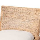 bali & pari Ridley Seagrass Counter Stool with Mahogany Wood Frame - Coastal Seating with Woven Square Back and Cushioned Seat for Kitchen Island or Breakfast Bar, Whitewash