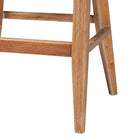 bali & pari Ridley Seagrass Bar Stool with Mahogany Wood Frame - Coastal Seating with Woven Square Back and Cushioned Seat for Bar Island or Lounge, Whitewash