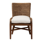 bali & pari Ridley Seagrass Dining Chair with Mahogany Wood Frame - Coastal Accent Chair with Woven Square Back and Cushioned Seat for Dining Room or Kitchen, Brown Wash